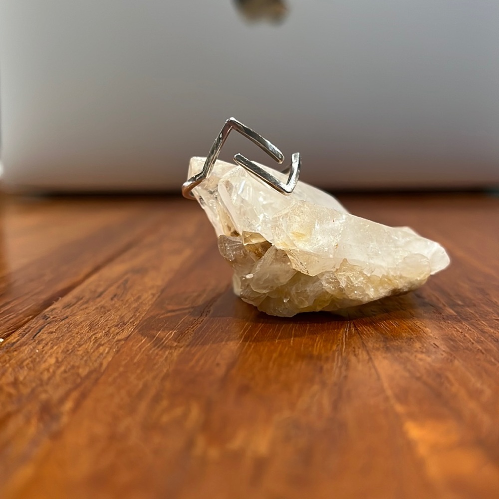 Minimalist geometric silver ring